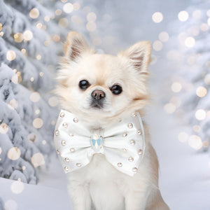 Let it Snow Bejewelled Reversible Bow, Medium