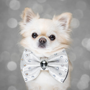 Silver Screen Bejewelled Reversible Bow, Medium