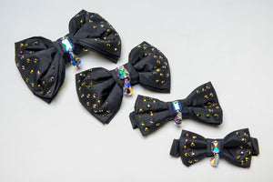 Black Bejewelled Dog Bow Tie with Drop
