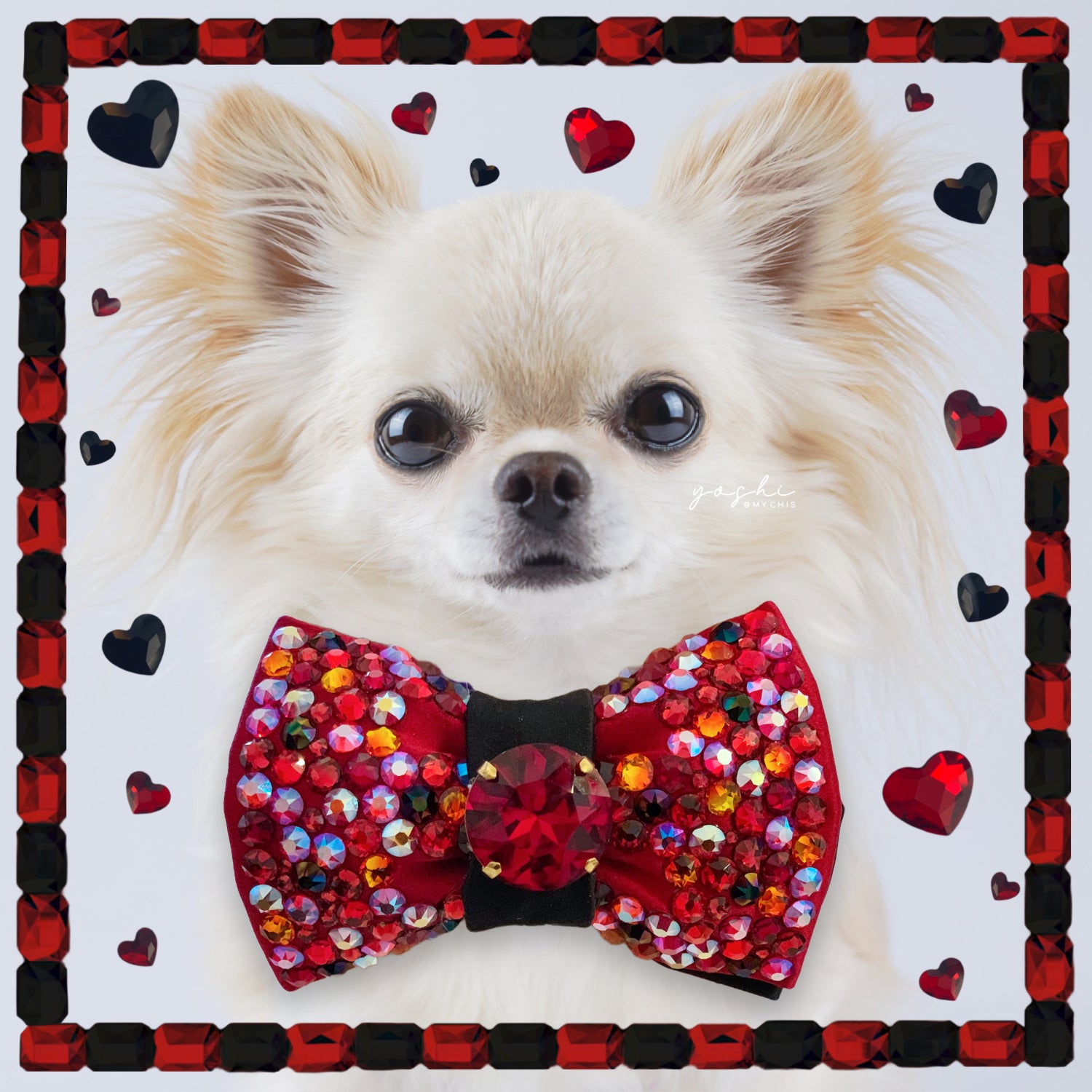 Lovebug Bubble VIP petite silk bow tie in red