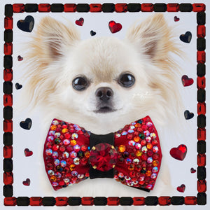 Lovebug Bubble VIP petite silk bow tie in red