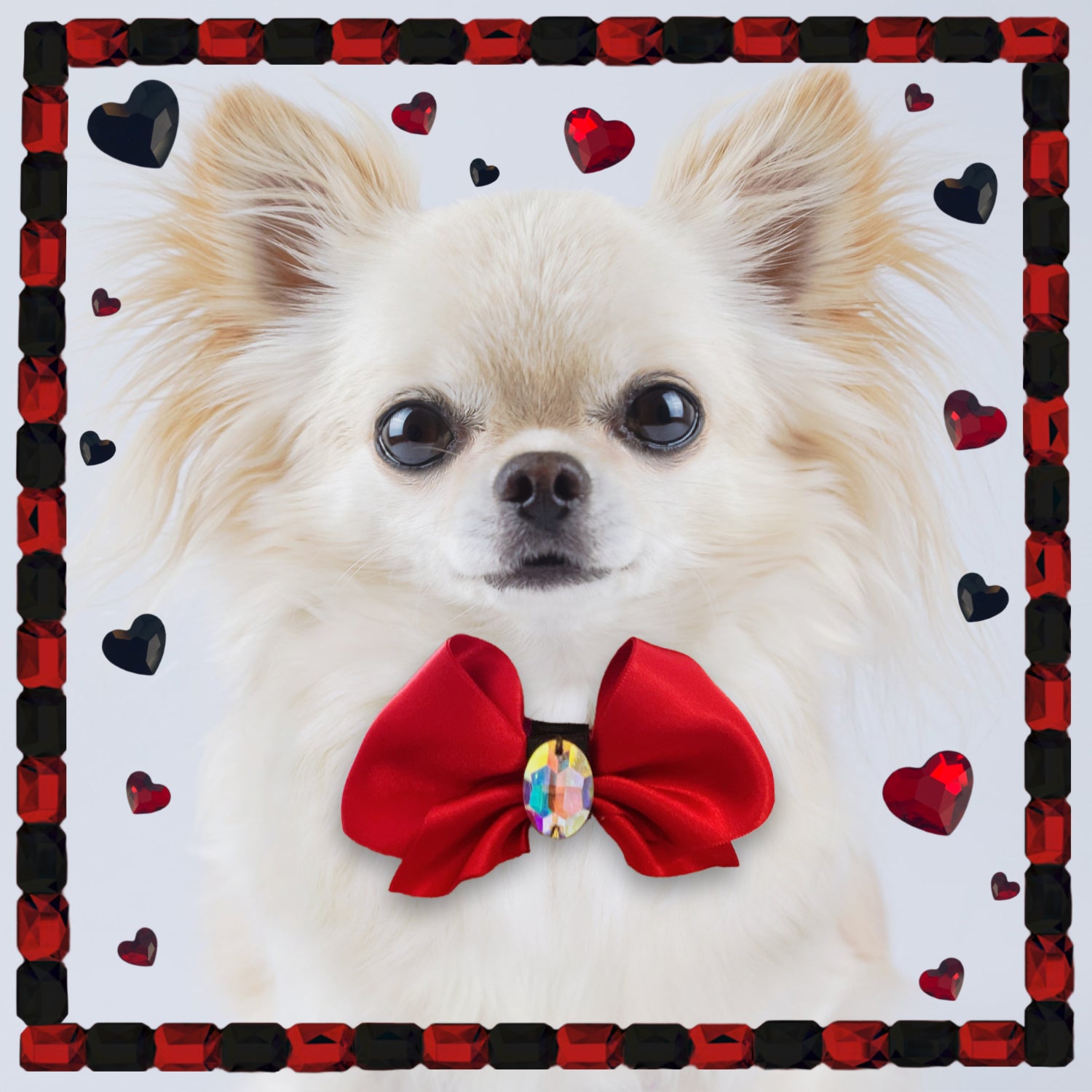 Lovebug small Clara satin bow tie in red