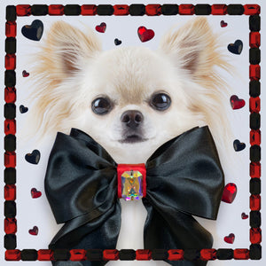 Lovebug large Tiffany satin bow tie in black