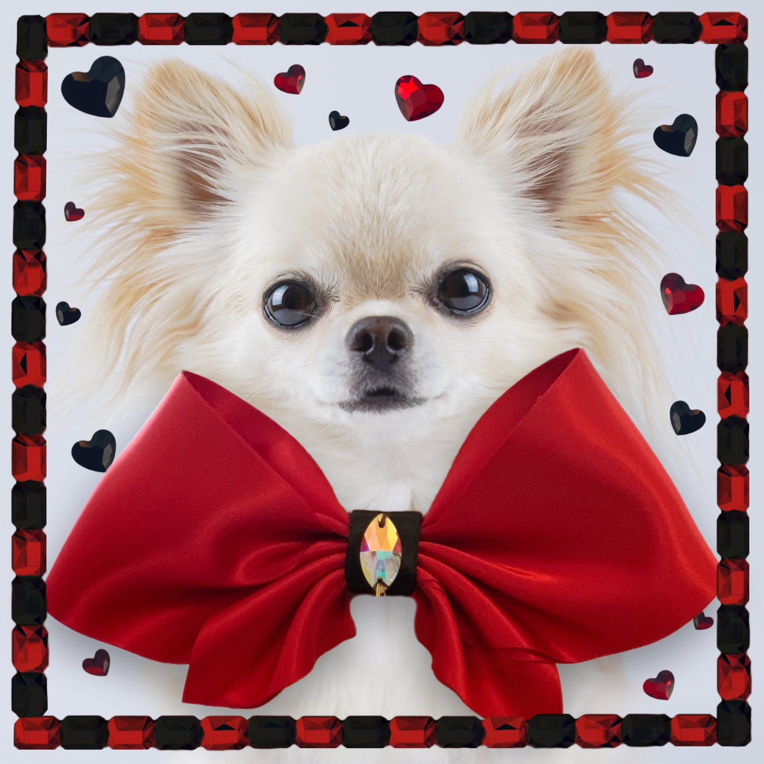 Lovebug XL Clara satin bow tie in red
