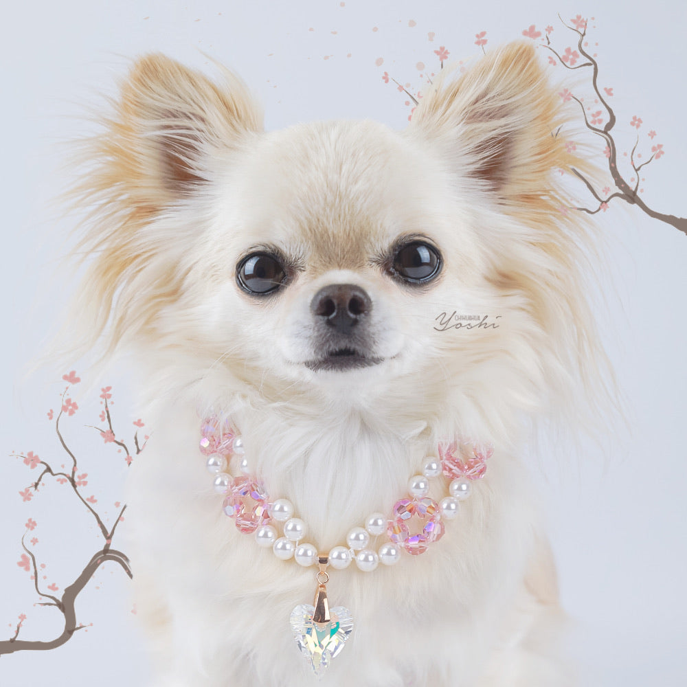 Sakura blossom crystal necklace.