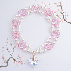 Sakura blossom crystal necklace.